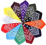 Aomig Bandana Head Scarf 12 Pack Pirate Triangle Multi-use Unisex Headwraps