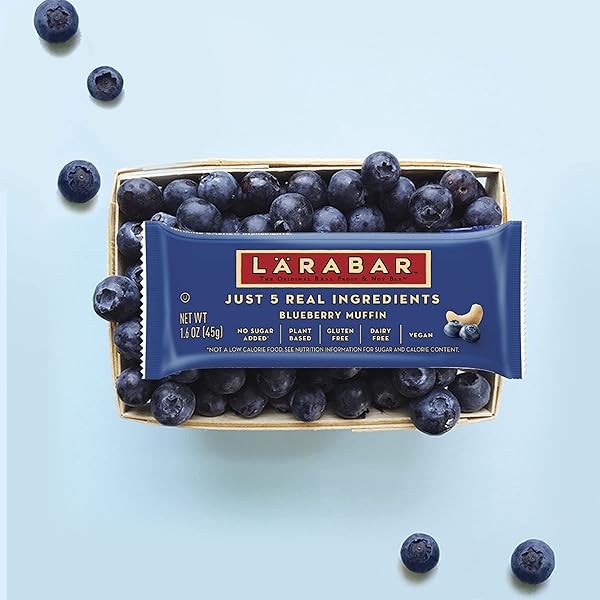 LARABAR BLUEBERRY MUFFIN FRUIT AND NUT BARS, GLUTEN FREE AND VEGAN, 9.6 OZ, 6 CT