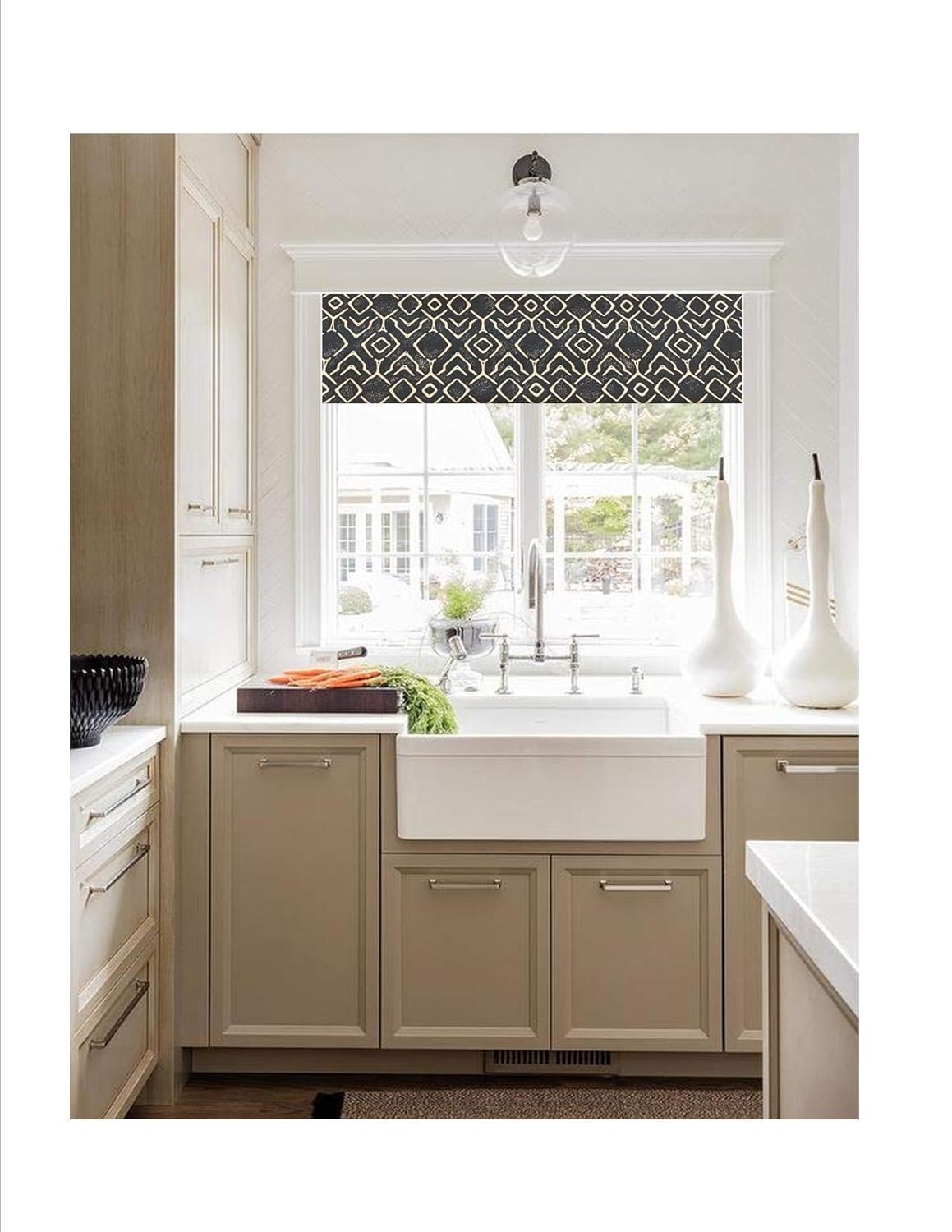 Amazon Com Straight Valance Custom Made In Navy And Natural