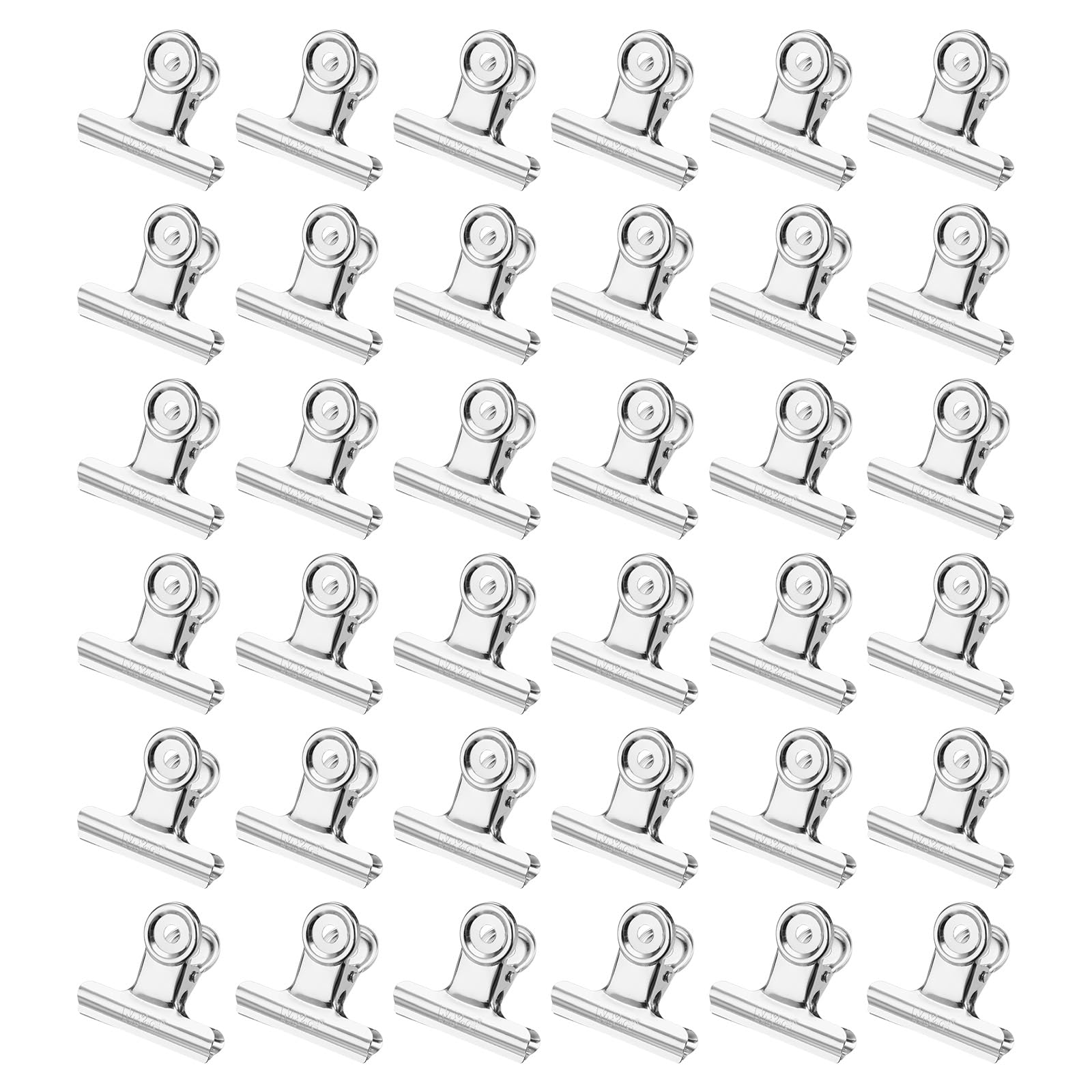 M&G 36Pack Binder Clips, 51mm Stainless Steel Small Hinge Paper Clip Metal Hinge Clamps for DIY Crafts, Paintings, Drawings, Photos Home Office Supplies