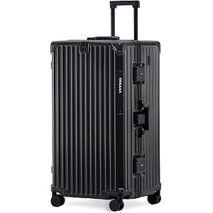 XEALYUE 30 Inch Aluminium Frame Luggage, Large Checked Suitcase with Zipperless PC Hard Shell, Spinner Wheels, TSA Approved L