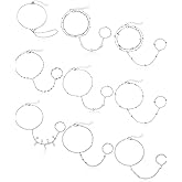 Tornito 9Pcs Hand Chain Bracelet for Women 18k Gold Plated Ring Bracelet Cubic Zircon Bead Flower Finger Bracelet Hand Jewelry Silver Gold Tone Size Adjustable