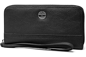 Timberland Women's Leather RFID Zip Around Wallet Clutch with Wristlet Strap, One Size