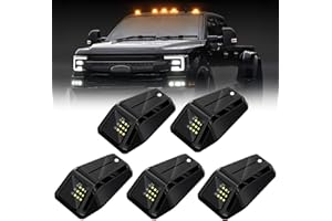 ALDST Solar Wireless No Drill Truck Cab Roof Lights with Motion Vibration Sensor 5PCS Ultra-Bright LED IP67 Solar Security Lights for Trucks RVs