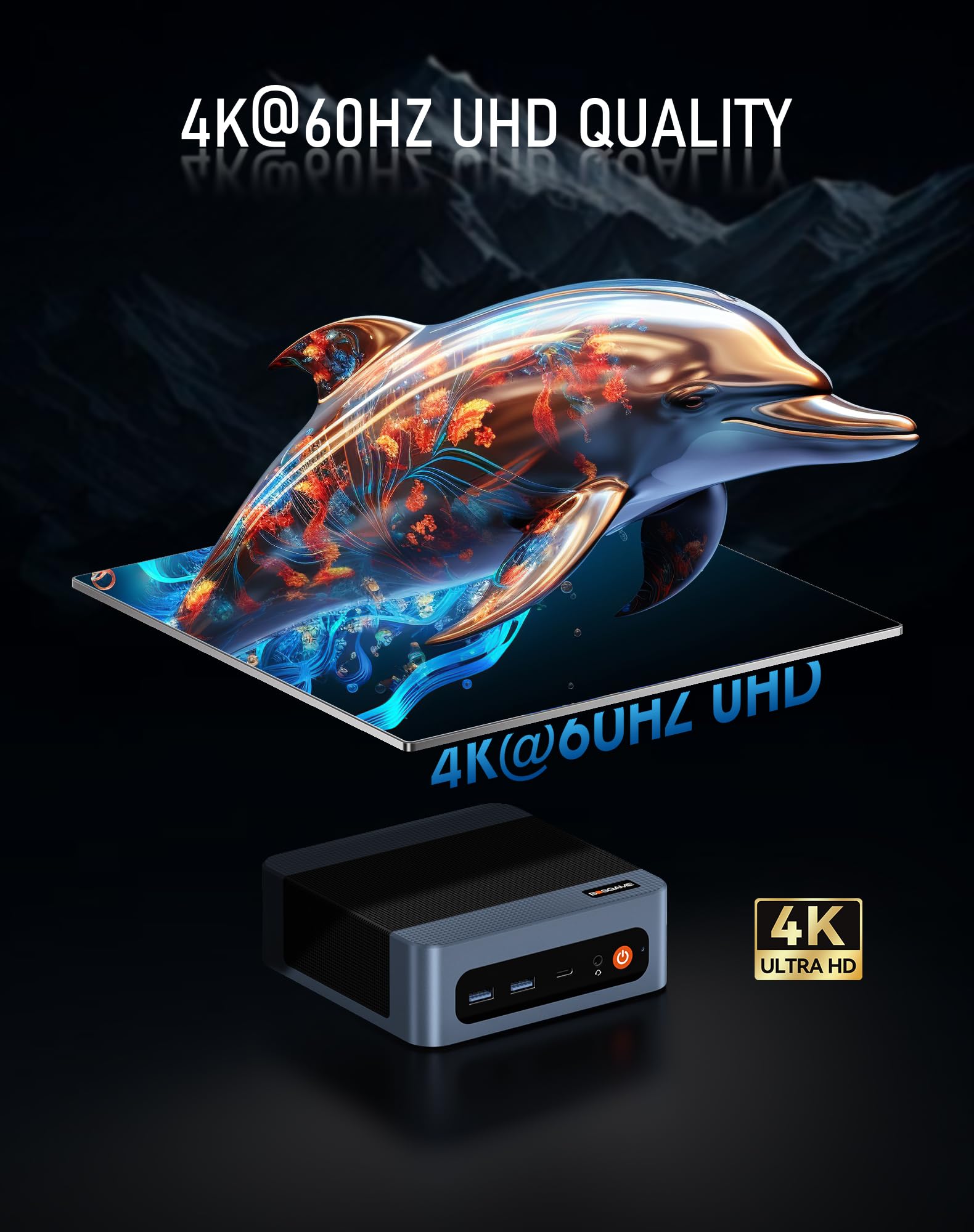 BOSGAME E5 Ryzen 3 5300U Mini Pc, Windows 11 Pro, 4 Cores, 8 Threads, Up to 3.8GHz, 8 GB DDR4 RAM, NVMe PCIE3.0 256 GB SSD,4K@60Hz Triple Display, HDMI2.0,USB-C 8