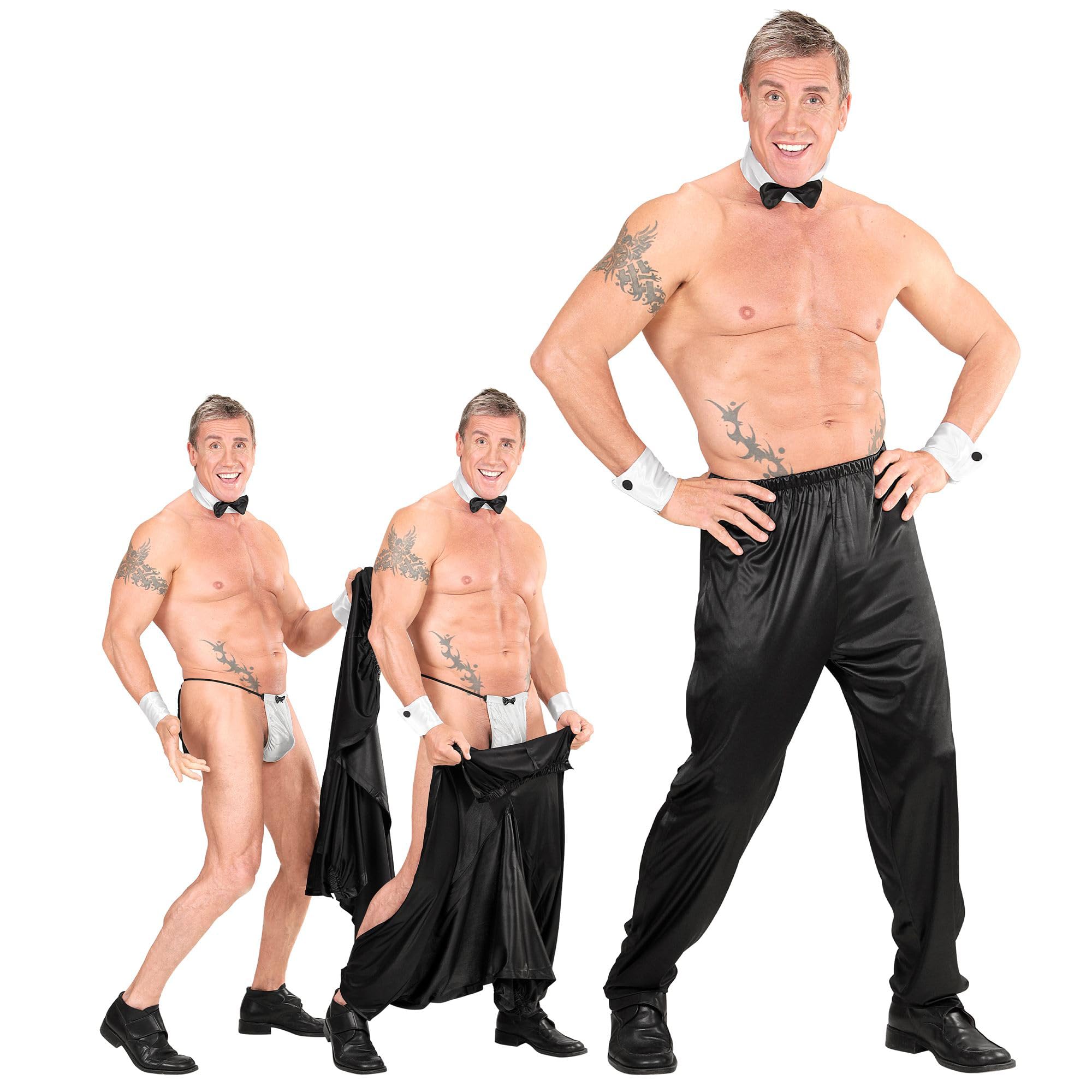 Widmann wdm80966 ? Costume For Adults spogliarellista Strap Trousers, Black, XL