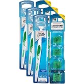 Ultra Clean Access Flosser for Hard-to-Reach Back Teeth, 3 Reusable Floss Handles with 84 Disposable Mint Refill Heads, Long Handle Flossing Tool for Adults