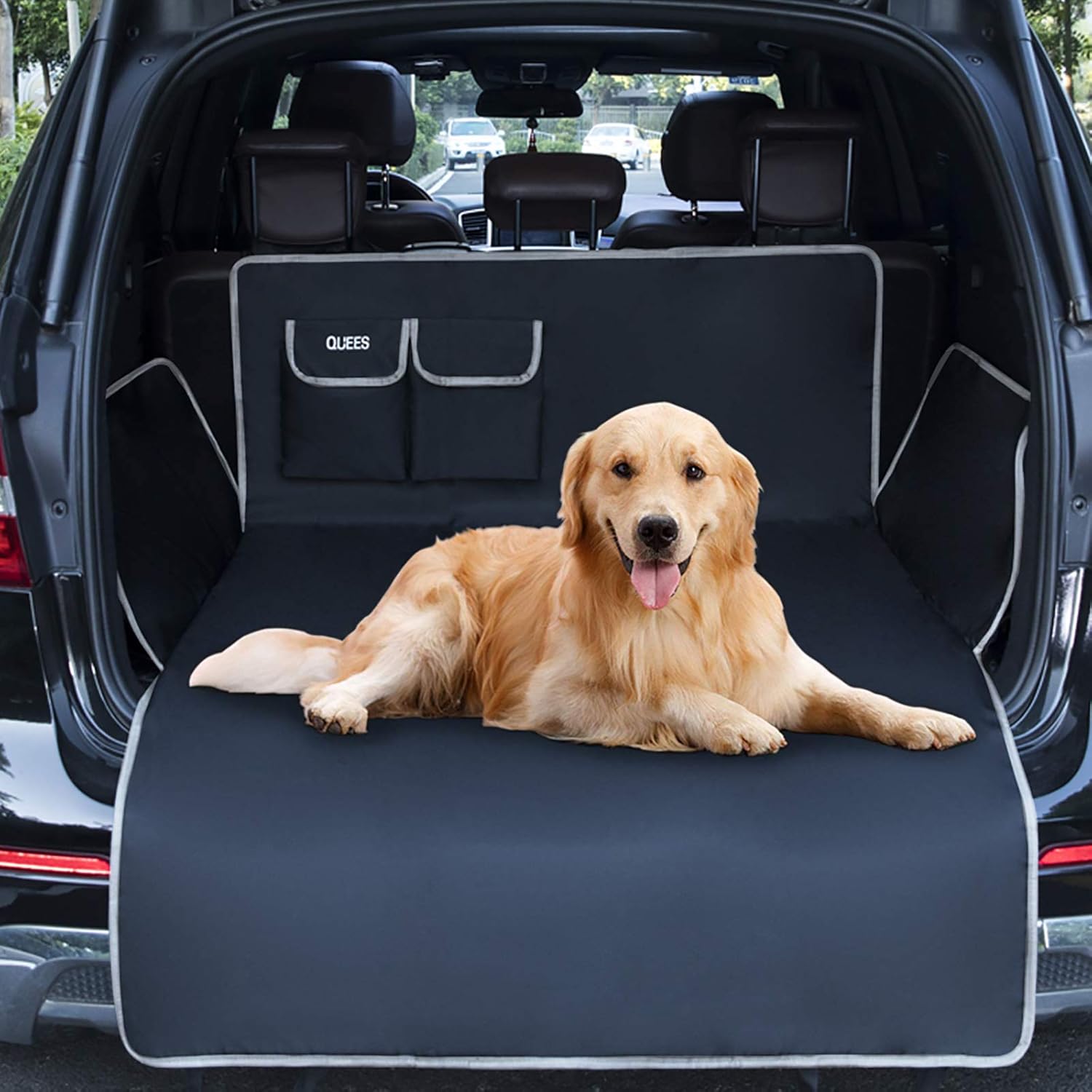 QUEES SUV CARGO LINER FOR DOGS WATERPROOF DOG TRUNK CARGO COVER MAT