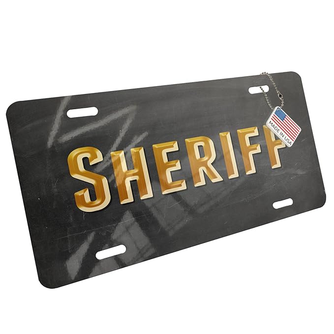 Metal License Plate Sheriff Neonblond Automotive