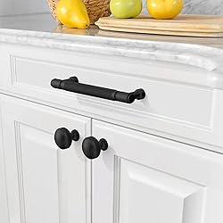 Amerdeco 10 Pack Matte Black knurled Cabinet Pulls