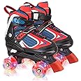 Nattork Kids Roller Skates for Boys Girls Kids, 4 Sizes Adjustable Quad Skates with All Light up Wheels - Birthday Gift for Indoor Outdoor Sports