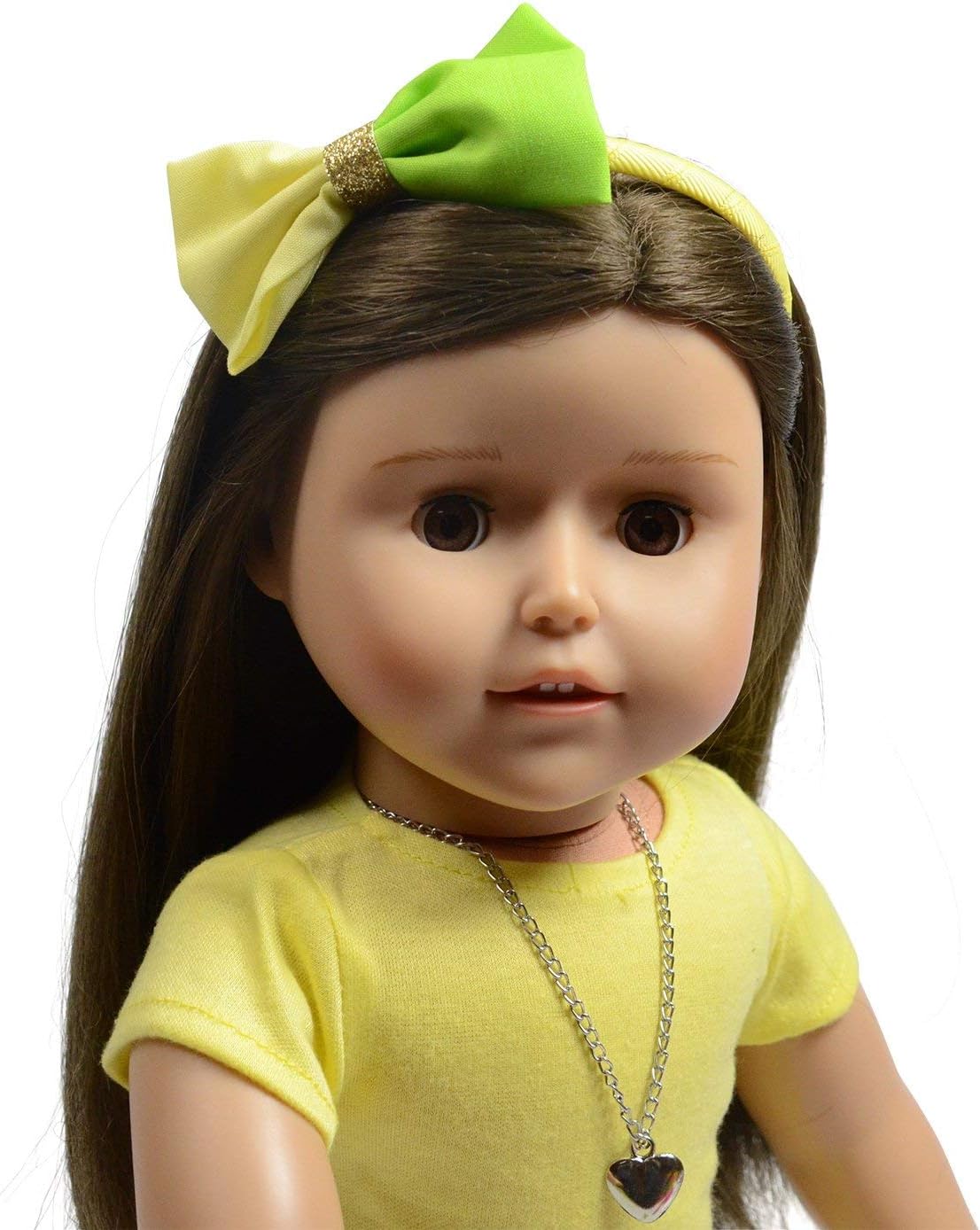The New York Doll Collection Set of 3 Doll Hair Accessories, Includes Green and Yellow Headband - Image 4
