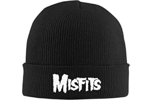 uyagclfz Knit Hats Misfits Unisex Beanies Knitted Beanie Cap Winter Warm Skull Cap Pullover Cap Black