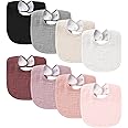 Konssy Muslin Baby Bibs 8 Pack Baby Bandana Drool Bibs Cotton for Unisex Boys and Girls, Soft Absorbent Set for Teething and Drooling