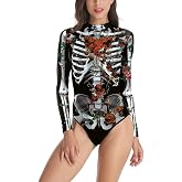 Timemory Womens Halloween 3D Skeleton Costume Cosplay Print Tights