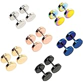 Awinrel Mens Womens Stud Earrings Fake Plugs Cheater Illusion Ear Gauges Tunnel Stainless Steel 6 Pairs