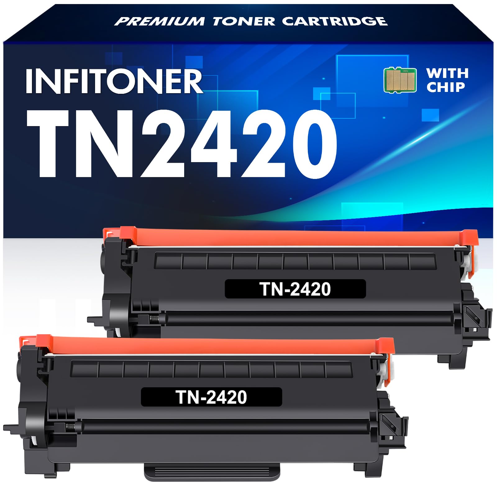 TN2420 Toner Cartridge for Brother HL-L2350DW Toner TN-2420 TN2410 TN-2410 MFC-L2710DW MFC-L2710DN HL L2350DW HL-L2310D DCP-L2530DW MFC-L2750DW DCP-L2510D MFC-L2730DW DCP-L2550DN HL-L2375DW Ink 2-Pack