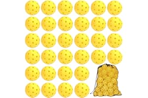 SAYAYA Pickleball Balls 50 Pack Outdoor Pickleball 40 Hole Pickleball Outdoor Balls with Mesh Bag High Elasticity Pickleball 