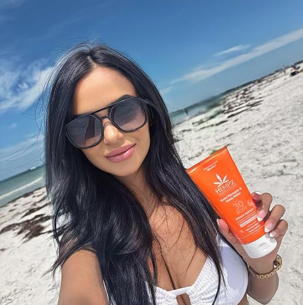 HEMPZ DAILY BODY SUNSCREEN SPF 50, SWEET PINEAPPLE AND HONEYMELON, REEF SAFE, VEGAN, DERMATOLOGIST TESTED, 6 OZ