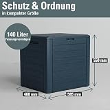 Prosperplast Woodebox Garden Storage Box 140L Anthracite Lockable Plastic Chest view 3