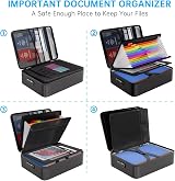 ENGPOW Fireproof Document Box 5200℉ 13 Pockets Lockable A4 Storage Organizer view 5