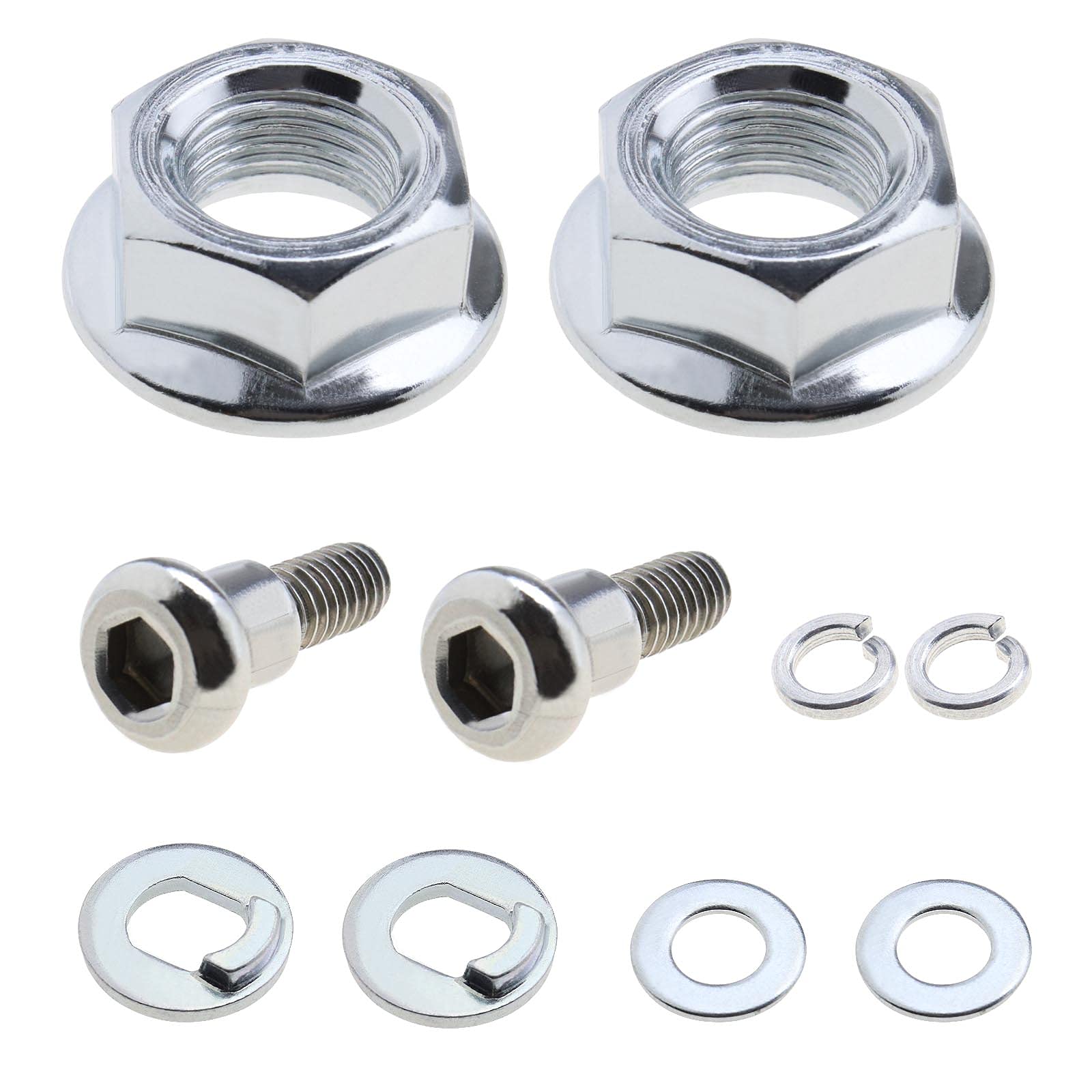 eMagTech 4pcs Electric Scooter Front Rear Motor Wheel Nuts Bolt Screw with Washers Compatible with Xiaomi M365, 1S, Essential, Pro and Pro 2