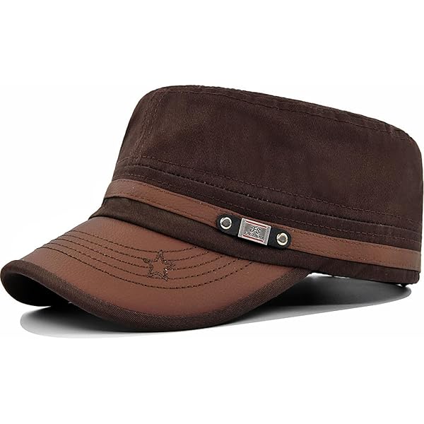 Casquette Militaire Plate En Sergé YeeHeen | Taille Unique 55-60 Cm | Homme Femme