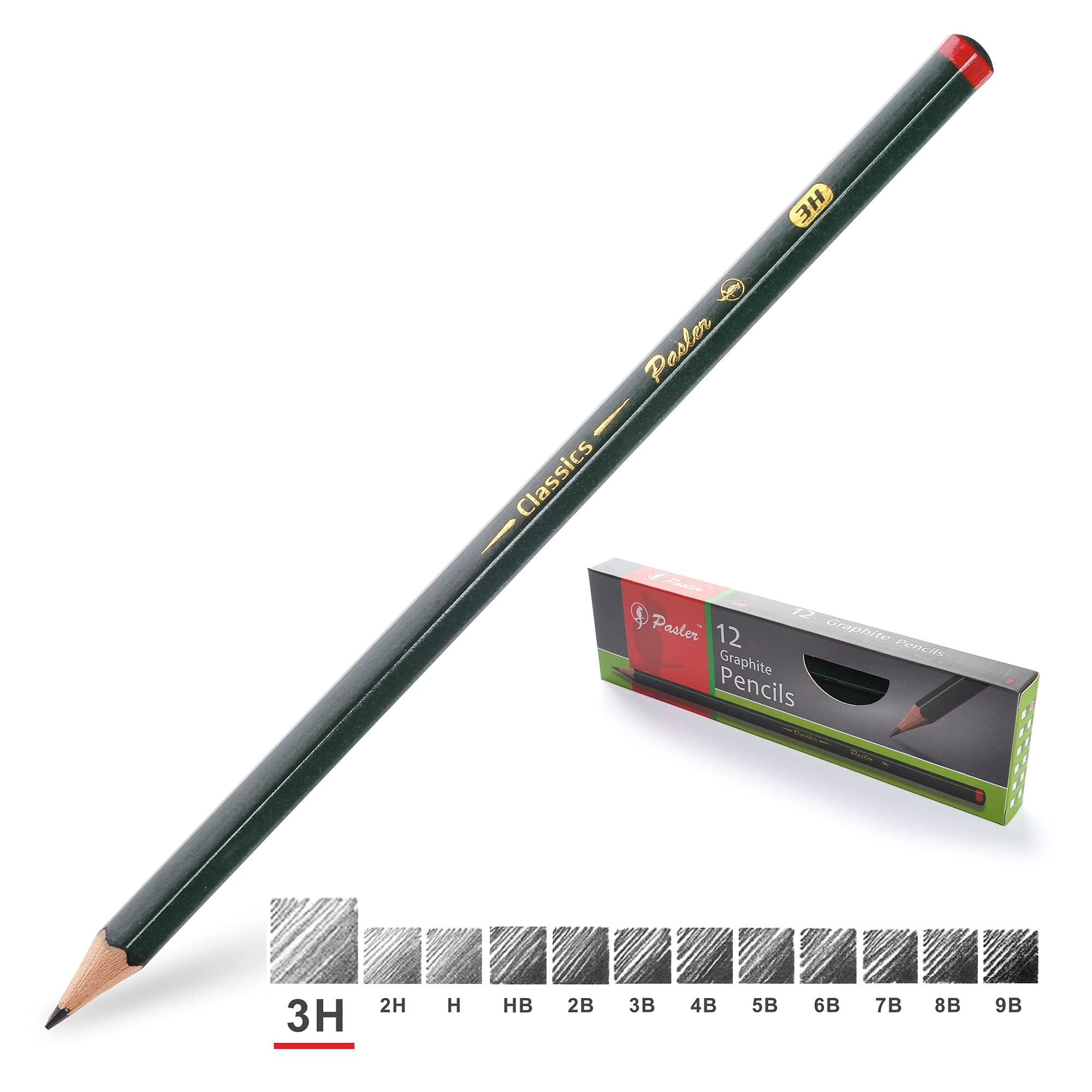 Pasler® Professional Graphic Sketching Drawing Pencils 12 Count (3H) — image 1