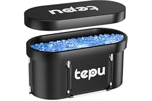 TEPU 129 Gal Ice Bath Tub for Athletes, Portable Oval Cold Plunge Tub Suitable for Post-Exercise Recovery and Post-Work Relaxation, Ice Plunge Tub for Home Gardens, Gyms, Arenas and Indoor Use