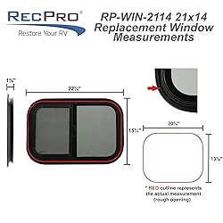 RecPro RV Window | 21"W X 14"H | Teardrop Style