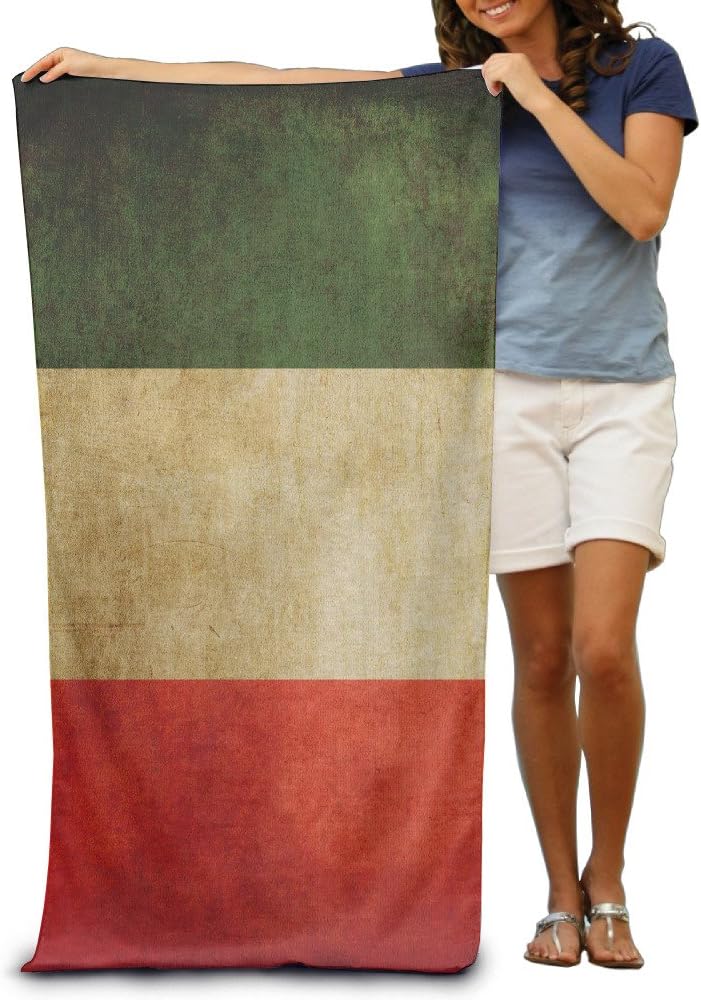 Wolopo Vintage Italian Flag Retro Italy Flag Bath Towels Beach Towels Pool Towels Adults Soft Absorbent