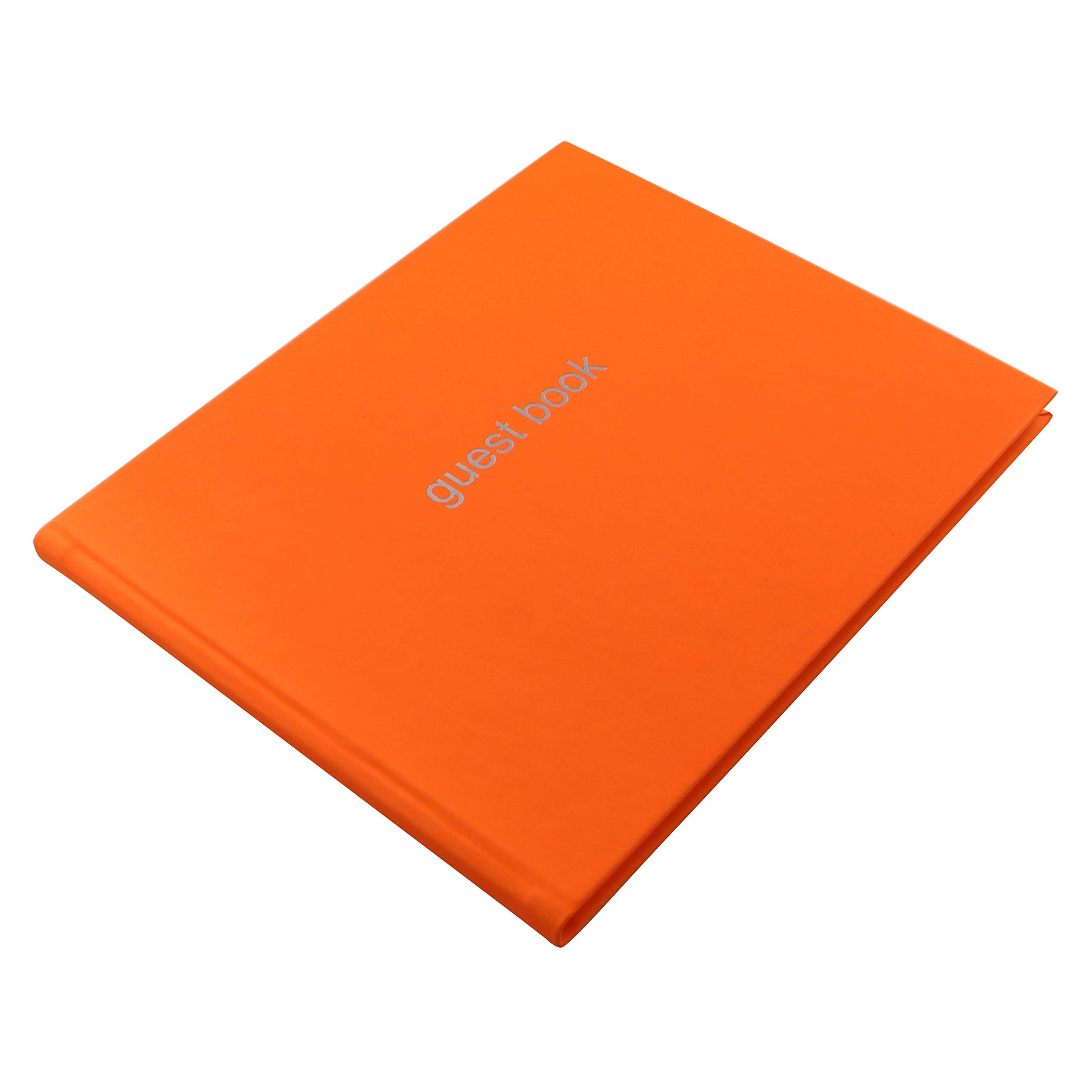 Letts Dazzle Quarto Landscape Guest Book - Orange