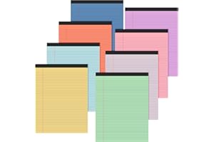 Fuutreo 8 Pcs 8.5'' x 11'' Colored Legal Pad Writing Pads Narrow Ruled 50 Sheets Per Notepad Perforated Writing Notepad Office Supplies for College Office Business (Candy Color)