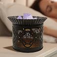 CVHOMEDECO Electric Wax Melt Warmer - Punched Double Metal Design, Night Light, Frosted Cream