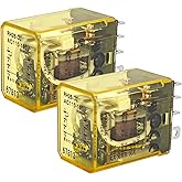 RH2B-ULAC110-120V 10A Power Relay (Pack of 2) - 8-Pin 110/120VAC, DPDT, Plug-in, Blade Terminals, LED Indicator