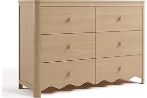 Storkcraft Casablanca 6 Drawer Dresser (Driftwood) – GREENGUARD Gold Certified, Sturdy Dresser for Nursery Bedroom with Spacious Storage, Interlocking Drawer System, Pre-Installed Tracks