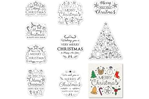 Tampons transparents en caoutchouc pour la fabrication de cartes et les décorations d'albums photo, mots de vœux de Noël, tam