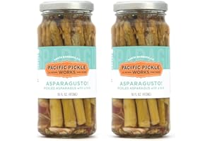PACIFIC PICKLE WORKS Asparagusto - Pickled Asparagus Spears - Gourmet Preserved Vegetables for Garnishes - non-GMO, Gluten-Free 16oz (2-pack)