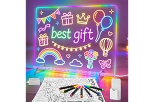 Led Note Board with Colors,16''Drawing Tablet,6 Modes & 8 Colors,Kids Toy with 13 Light Effects,Birthday Holiday Day Gifts fo