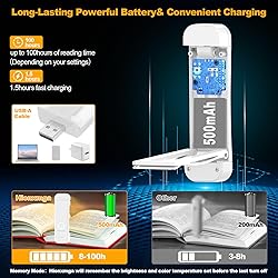 HIONXMGA Book Reading Light,Silent Touch Book Lamp