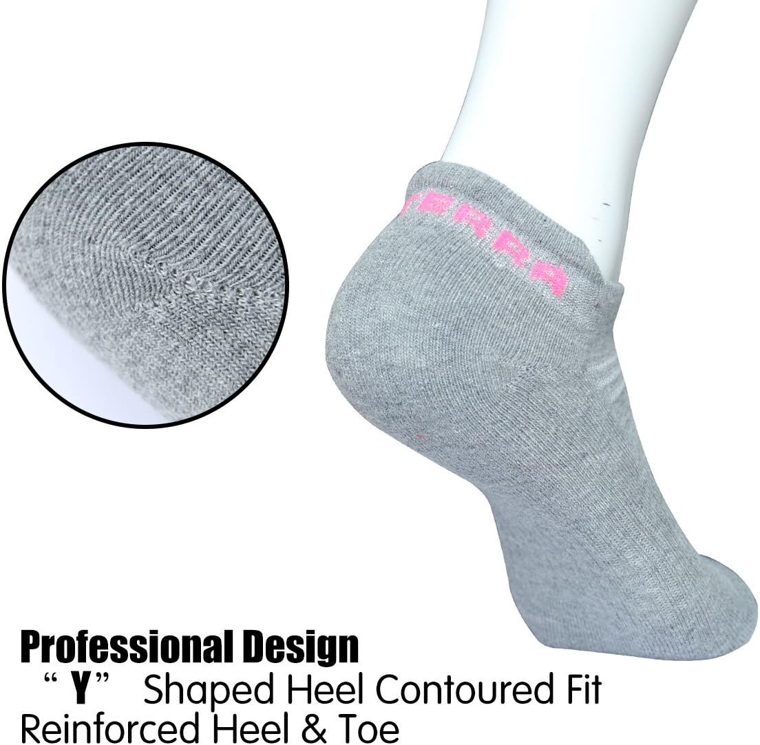 LITERRA Womens Ankle Socks 6-Pairs Athletic Running Low Cut Socks Cushioned : Clothing