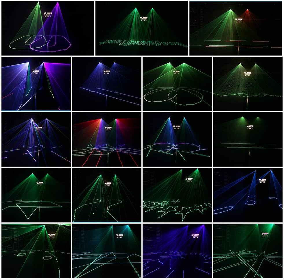 V Show Mini Dj Laser Lights 1w Rgb Animation Dmx Laser Show Projector Illumination Show Light Beam Effect Sound Activated For Festival Bar Club Party Wedding Stage Laser Lights Com Musical Instruments
