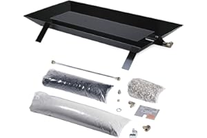 Rasmussen Custom Pan Vented Fireplace Burner Kit with Strap Legs (CS30-B-P), Propane, 30x12-Inches