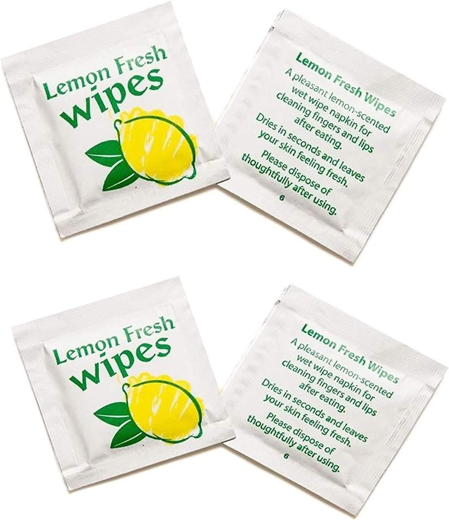 Takeaways Restaurants Catering Small Lemon Scented Individually Wrapped Wet Hand Wipes (1000 Wipes)