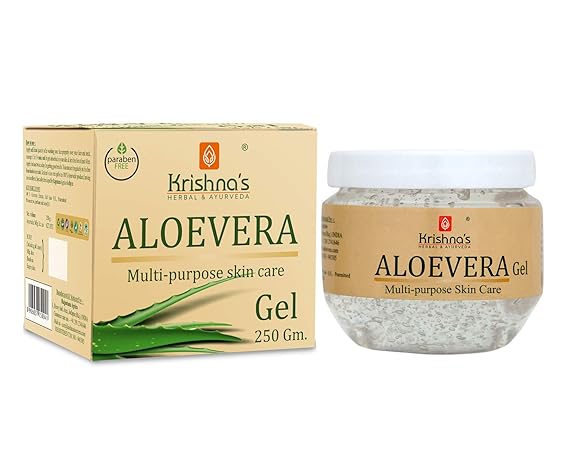 Krishna's Herbal & Ayurveda Aloe Vera Gel - Hydrating Beauty Gel for Skin & Hair, Can be use as Hand Sanitizer, Pure White - 250 gram