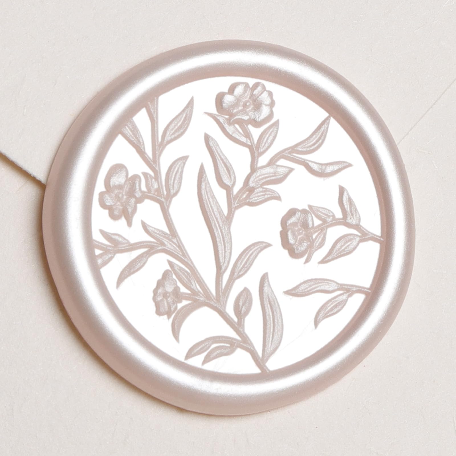 Photo 1 of UNIQOOO Wax Seal Stickers - 3D Floral Wedding Invitation Envelope Seal Sticker, 50 Pcs Flower Self- Adhesive Champagne Stickers, Perfect for Invitation, Christmas, Gift Wrapping