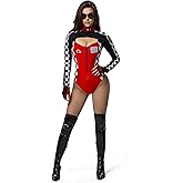 Spooktacular Creations 5 Pcs Halloween Race Car Driver Costume Women with Accessory Set for Halloween Costume Cosplay Party