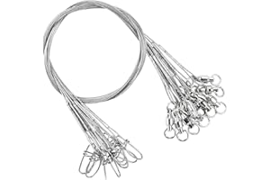 AMYSPORTS Stainless Steel Fishing Leader Saltwater Steel Rigs Fishing Leaders Lure Freshwater Snap Fishing Leader Wire White 