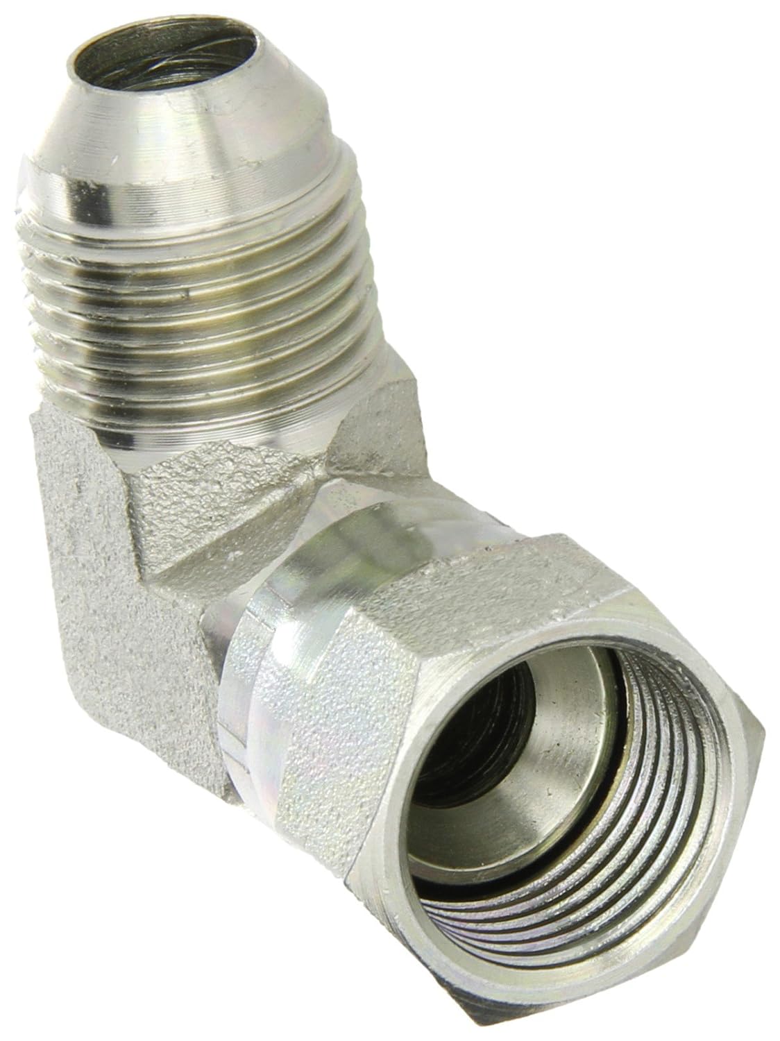 Eaton Weatherhead C5506X8 Carbon Steel SAE 37 Degree (JIC) FlareTwin Fitting, Swivel, 90 Degree