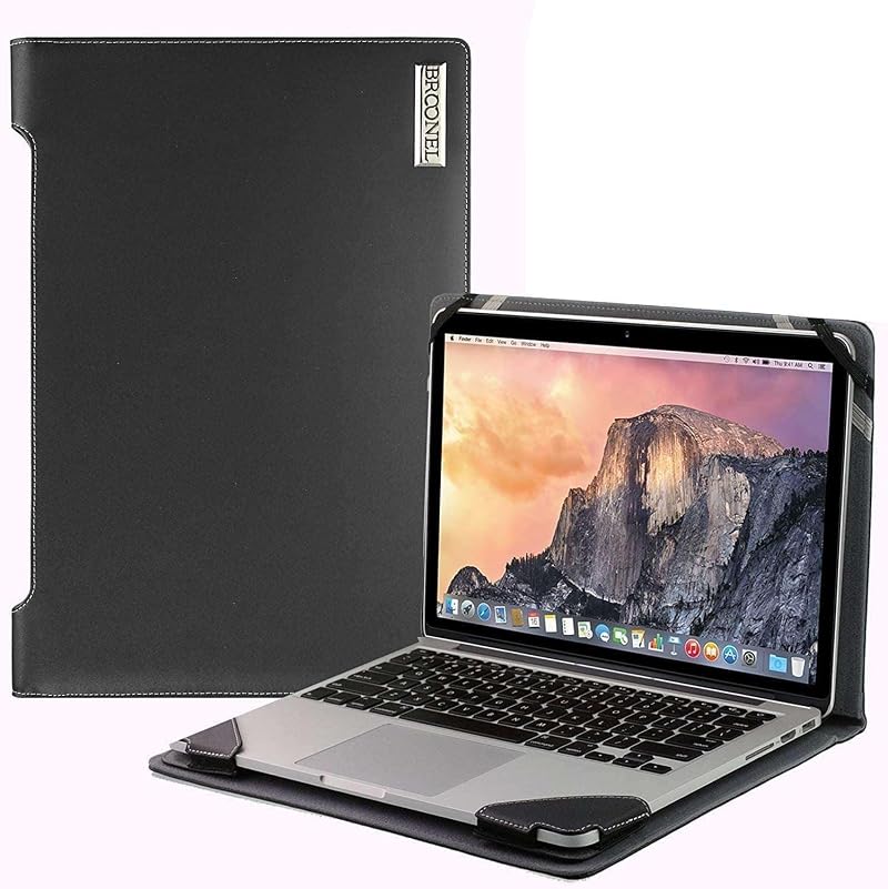 Broonel Profile Series Black Leather Laptop Case Dell XPS 13-7390 13.3"